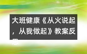 大班健康《從火說(shuō)起，從我做起》教案反思