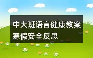 中大班語(yǔ)言健康教案寒假安全反思