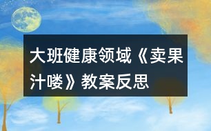 大班健康領(lǐng)域《賣果汁嘍》教案反思