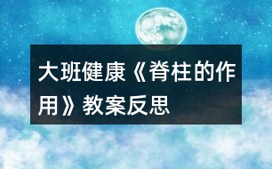 大班健康《脊柱的作用》教案反思