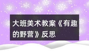 大班美術(shù)教案《有趣的野營》反思