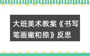 大班美術(shù)教案《書寫筆畫撇和捺》反思