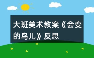 大班美術(shù)教案《會(huì)變的鳥(niǎo)兒》反思