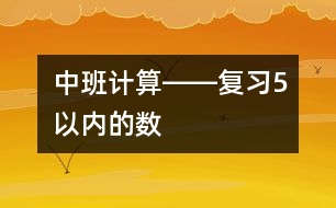 中班計算――復習5以內的數(shù)