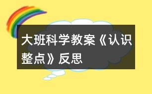 大班科學教案《認識整點》反思