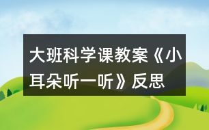 大班科學(xué)課教案《小耳朵聽一聽》反思