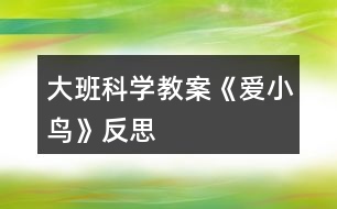 大班科學(xué)教案《愛小鳥》反思