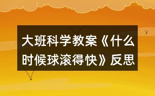 大班科學(xué)教案《什么時(shí)候球滾得快》反思