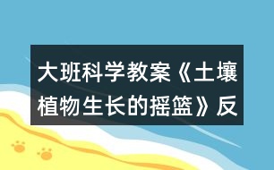 大班科學教案《土壤植物生長的搖籃》反思