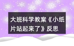 大班科學(xué)教案《小紙片站起來(lái)了》反思