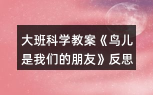 大班科學教案《鳥兒是我們的朋友》反思