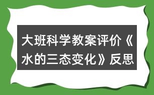 大班科學(xué)教案評(píng)價(jià)《水的三態(tài)變化》反思