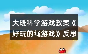 大班科學(xué)游戲教案《好玩的繩游戲》反思