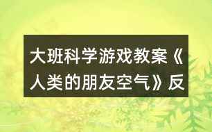 大班科學(xué)游戲教案《人類的朋友（空氣）》反思