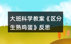 大班科學(xué)教案《區(qū)分生熟雞蛋》反思