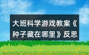 大班科學游戲教案《種子藏在哪里》反思