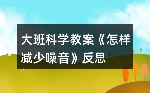 大班科學教案《怎樣減少噪音》反思