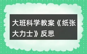 大班科學教案《紙張大力士》反思