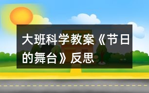 大班科學(xué)教案《節(jié)日的舞臺(tái)》反思