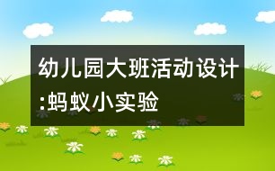 幼兒園大班活動設(shè)計:螞蟻小實驗