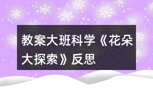 教案大班科學《花朵大探索》反思