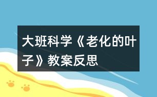 大班科學《老化的葉子》教案反思