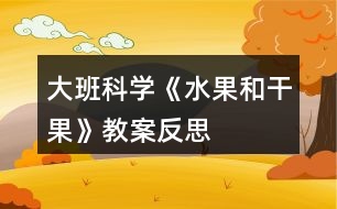 大班科學(xué)《水果和干果》教案反思