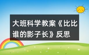 大班科學教案《比比誰的影子長》反思