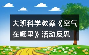 大班科學(xué)教案《空氣在哪里》活動(dòng)反思