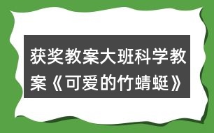 獲獎教案大班科學教案《可愛的竹蜻蜓》活動反思