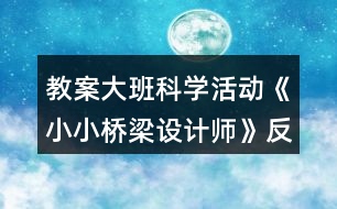 教案大班科學(xué)活動(dòng)《小小橋梁設(shè)計(jì)師》反思