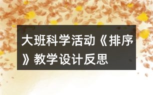 大班科學活動《排序》教學設(shè)計反思