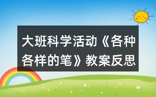 大班科學(xué)活動《各種各樣的筆》教案反思