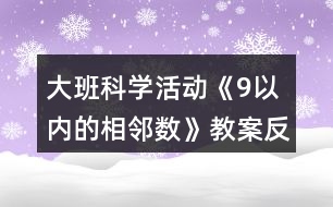 大班科學(xué)活動(dòng)《9以?xún)?nèi)的相鄰數(shù)》教案反思