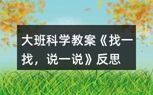 大班科學(xué)教案《找一找，說一說》反思