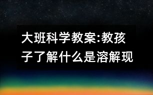 大班科學教案:教孩子了解什么是溶解現(xiàn)象