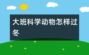 大班科學(xué)動(dòng)物怎樣過(guò)冬