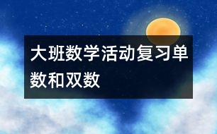 大班數學活動：復習單數和雙數