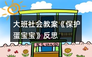 大班社會教案《保護蛋寶寶》反思