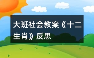 大班社會教案《十二生肖》反思