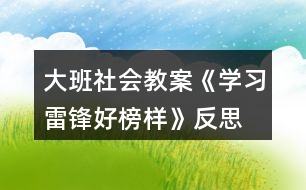 大班社會(huì)教案《學(xué)習(xí)雷鋒好榜樣》反思