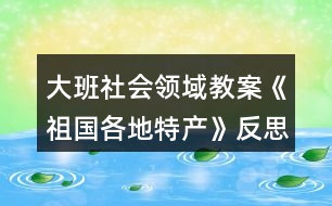 大班社會(huì)領(lǐng)域教案《祖國(guó)各地特產(chǎn)》反思