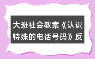 大班社會(huì)教案《認(rèn)識(shí)特殊的電話號(hào)碼》反思