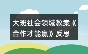 大班社會領域教案《合作才能贏》反思