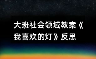 大班社會領(lǐng)域教案《我喜歡的燈》反思