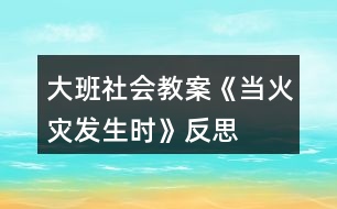 大班社會教案《當火災發(fā)生時》反思