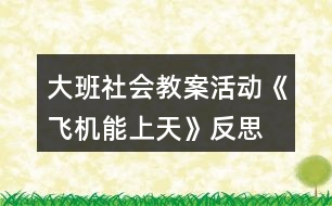 大班社會(huì)教案活動(dòng)《飛機(jī)能上天》反思