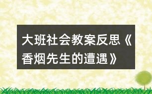 大班社會(huì)教案反思《香煙先生的遭遇》