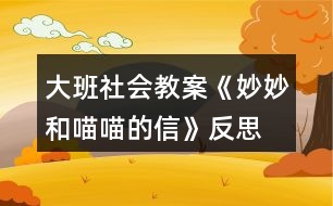 大班社會教案《妙妙和喵喵的信》反思