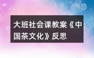 大班社會(huì)課教案《中國(guó)茶文化》反思